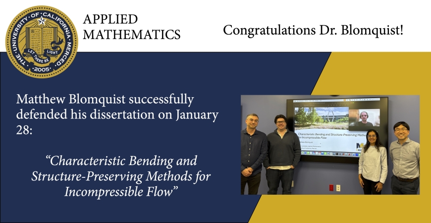 Matthew Blomquist and others after he completed his dissertation defense