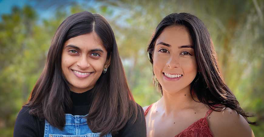 Two female grad students